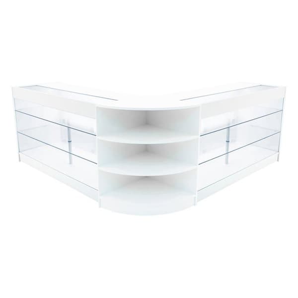 Salgskommode med låsbar MDF i hvid med LED, Apollo K1500 LM60 Vit