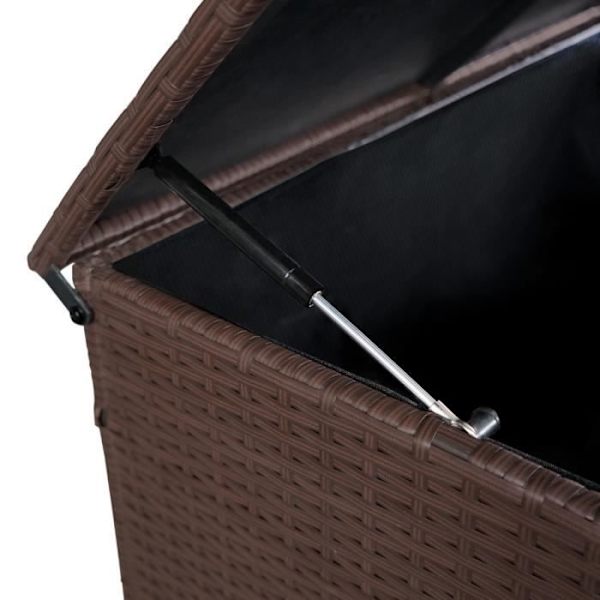 Brun utomhusrottingförvaringslåda för kuddar - 582L 80x138x70cm kastanj