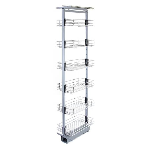 KuKoo Sliding Kitchen Pantry – 190-220cm Højde Silver
