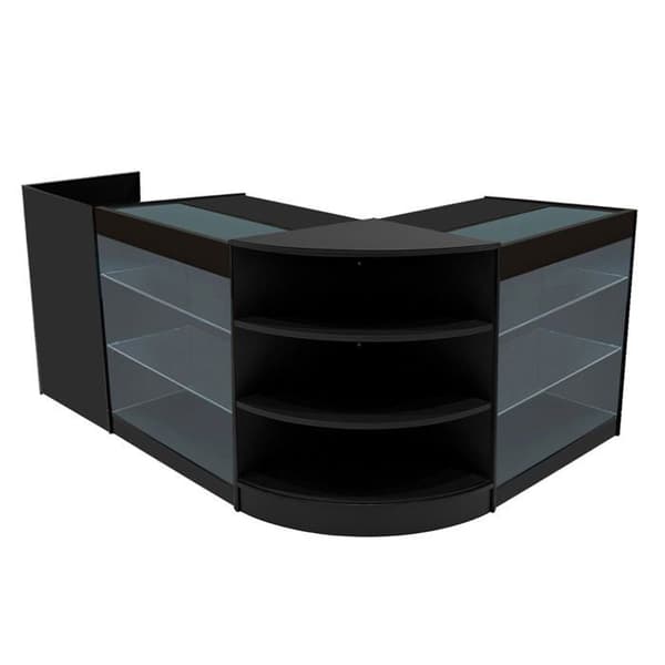 Salgscounter med låsbar MDF Sort med LED Astro K900 CM60 TB60 Svart
