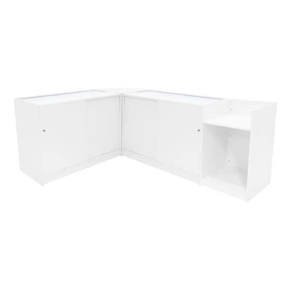 Försäljningsdiskar med låsbar MDF Vit LED Set B1200 C1200 LM60 TB60 Vit