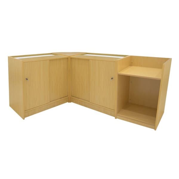 Låsbart Salgsbord i MDF Ahorn med LED Sæt Aries K900 CM60 TB60 beige