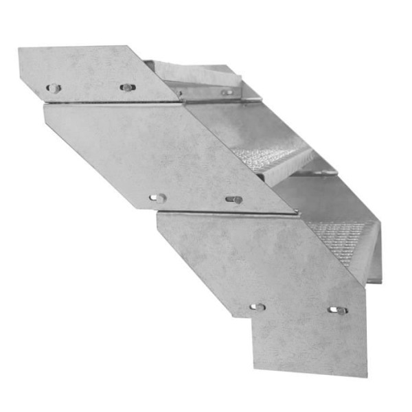 Gittertrappe - MONSTERSHOP - 12 Trin - Galvaniseret Stål - Justerbar Højde - Skridsikker Pengar