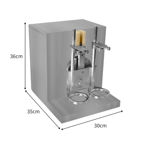Automatisk te-shaker - Inox - 120W - 400 varv/min - Digital timer - Dubbel shaker Pengar
