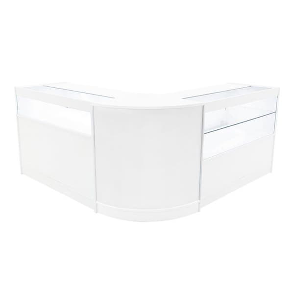 Comptoir til salg med låsbare skuffer Hvid med LED Ensemble Adonis B1200, C1200, CM60 Vit
