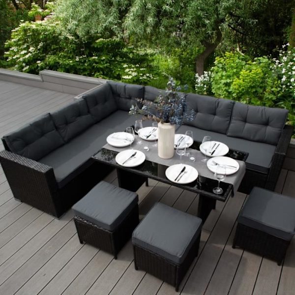 Havemøbler & rattan kiste - MONSTERSHOP - Rummelig og modstandsdygtig - 582L Sort Svart