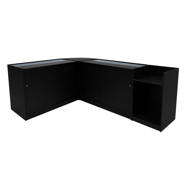 Salgskompliment med låsbare MDF i sort med LED Sæt C1200 CM60 TB60 Svart