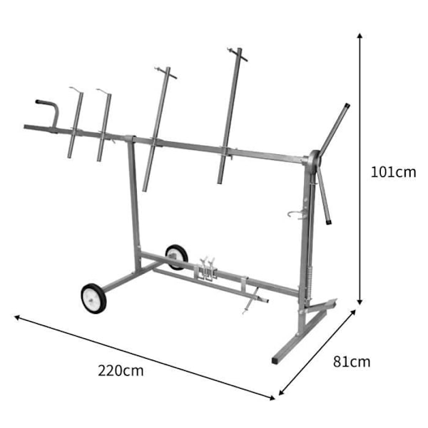 Roterande stöd för paneler Karossfärg Bilreparation - Kapacitet 300 kg - 180 graders rotation Silver