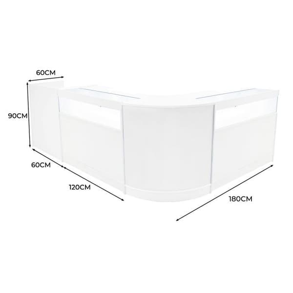 Låsbart MDF-hvidt salgsbord med LED Sæt B1200 CM60 TB60 Vit