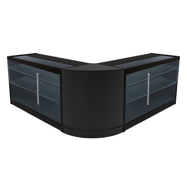 Comptoir med låsbare salg i sort MDF med LED Helios K1500 CM60 Svart