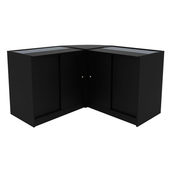 Kommode med låsbare skuffer MDF Sort LED Sæt Harmonia B900 C900 LM60 Svart