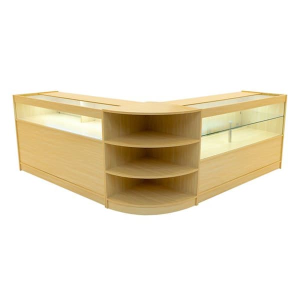 Låsbart Salgsbord MDF Ahorn LED Ensemble Harmonia B1500 C1500 LM60 beige