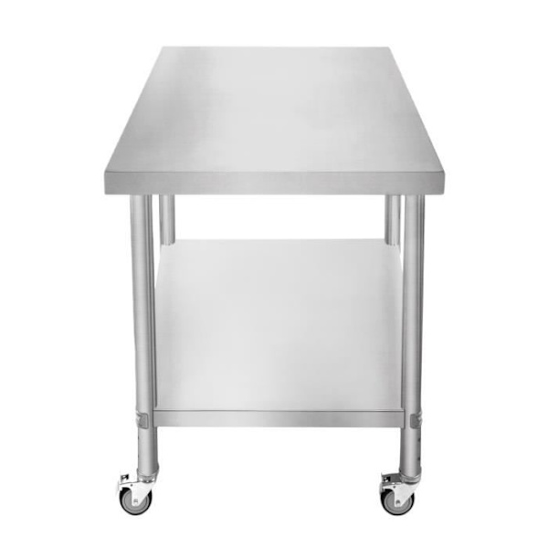 Arbetsbord i rostfritt stål med avtagbara hjul - - 76x90x86cm - Kapacitet 160KG Pengar