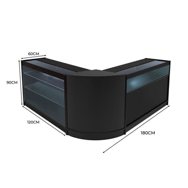 Comptoir med låsbare salg MDF Sort LED Sæt Triton K1200 B1200 CM60 Svart