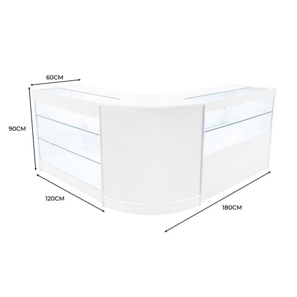 Salgsborde med lås i hvid MDF LED Sæt Hera K1200 C1200 CM60 Vit