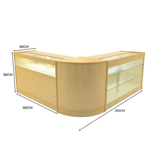 Comptoir med låsbare salg MDF Ahorn LED Sæt Triton K1500 B1500 CM60 beige