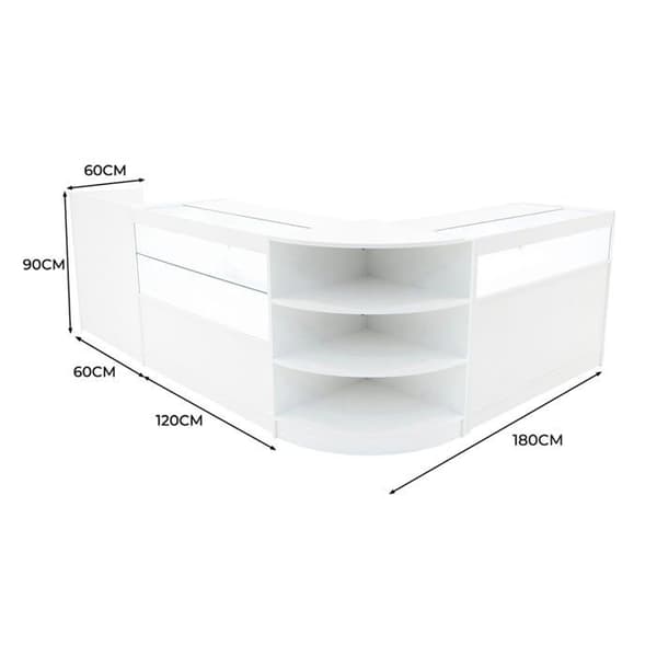 Salgskab med låsbare døre MDF Hvid LED Sæt B1200 C1200 LM60 TB60 Vit