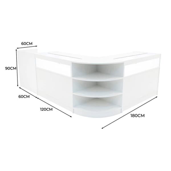 Försäljningsdiskar med lås i vit MDF med LED, Paket B1200 LM60 TB60 Vit