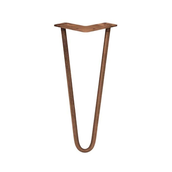 4 hårnåle bordben - 30,5 cm - 2 stilke - 12 mm - kobber Koppar