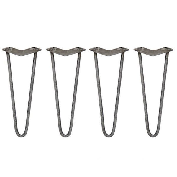 4 hiusneula pöydän jalat 35,5 cm 2 terästanko luonnonvärinen paksuus 12 mm