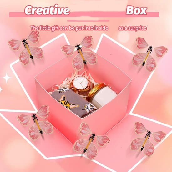 Presentaskar – Presentaskar med lock – Vitt band – Presentaskar för kvinnor – Presentset – Tomma presentaskar – Överraskningsaskar – 14,2 x 14,2 x 12,4 cm