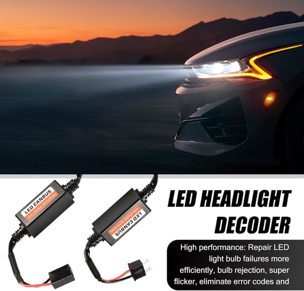 2-pack H7 LED Canbus Decoder Fel Fri Eliminator Adapter