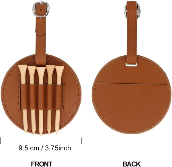 5-delt golf-tee, tee-holder, klips og opbevaringspose sæt – inkluderer tees