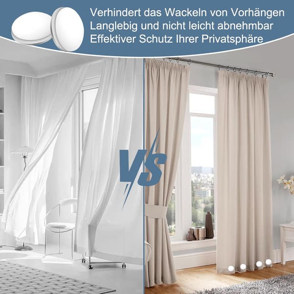 Duschdraperiklämmor, 4 par magnetiska duschdraperiklämmor, vita, 4-pack