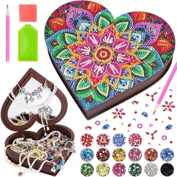 Diamantmålningspysselset för barn - DIY Smyckeskrin & Diamantkonstpresent