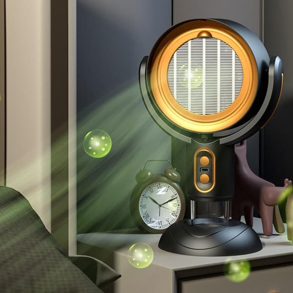Røgventilator til indendørs rygning, højeffektiv luftrenser og lugtfjerner (sort)