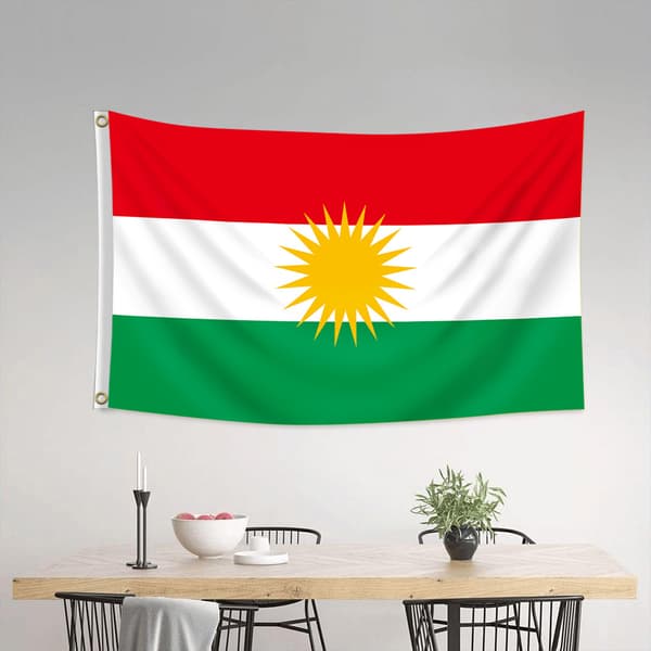 Kurdisk Flag 150×90 cm – Perfekt til Demonstrationer & Begivenheder