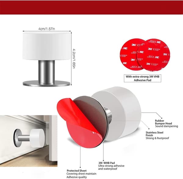 Dørstopper – 40 mm sort gummispids