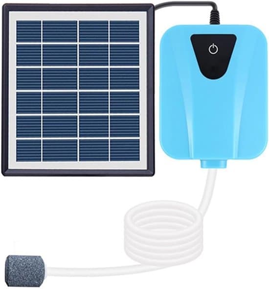 Solcellsdriven syrepump – Solcellsdriven dammpump – För trädgårdsdammar och akvarier – Effektiv luftning
