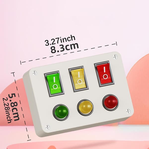 Aktivitetsbrett tilbehør: Tidlig læring lysbrytere, solid og lett, DIY læringstilbehør, knapper push-button light