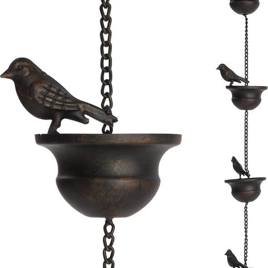 Fugleregnkjede – 240 cm – Bronse Hagedekorasjon