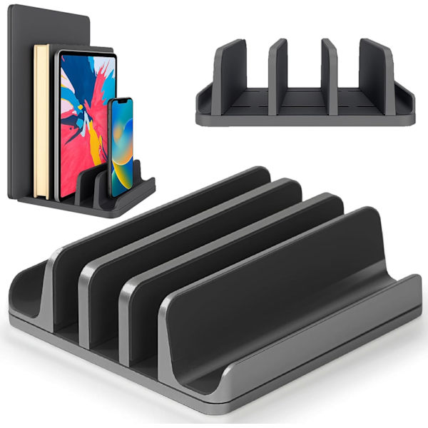 Bærbar computerstander – Tre-slots – ABS – Sort