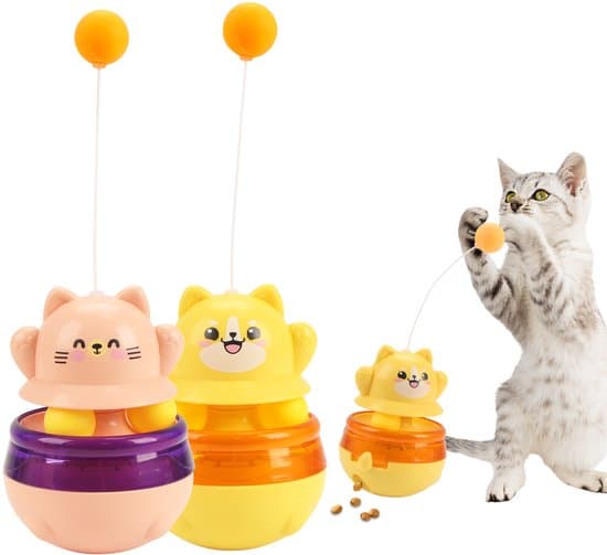 Katte legetøj - Kattefoderdispensere - Kattefoderdispenser rystere - Interaktivt kattelegetøj - Legetøj til at bekæmpe kedsomhed - Pink