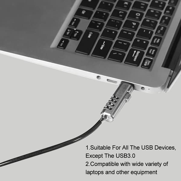 Universal USB Computerlås: Stålkabel USB Portlås med Kryptering