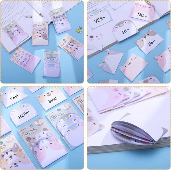 4-pak dyreformede sticky notes, søde sticky notes, 180 stk