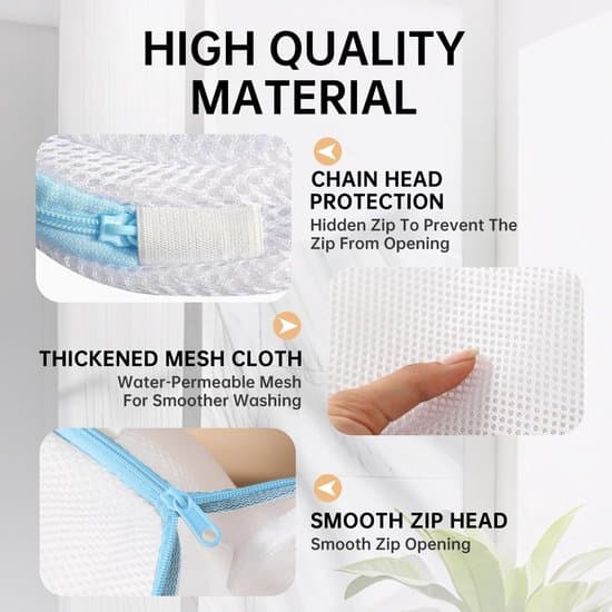 Sæt med 3 – BH-vaskepose – Lingeripose – Netpose – Vaskepose med 3D-strukturel støtte