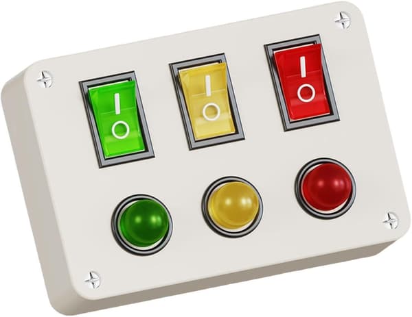 Aktivitetsbrett tilbehør: Tidlig læring lysbrytere, solid og lett, DIY læringstilbehør, knapper push-button light