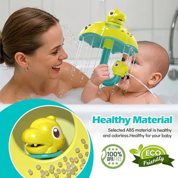 Baby Badeleke, Dinosaur Badeleke med Foss-effekt, Vannspreder, Badeleke for Barn fra 1 år