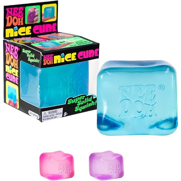 Needoh Nice Cube Stressball og Tankeleke Blå Blue