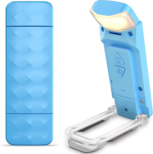 Leselys – Boklys – Sammenleggbart – Blålysfilter – USB Oppladbart – 500 mAh – Blått