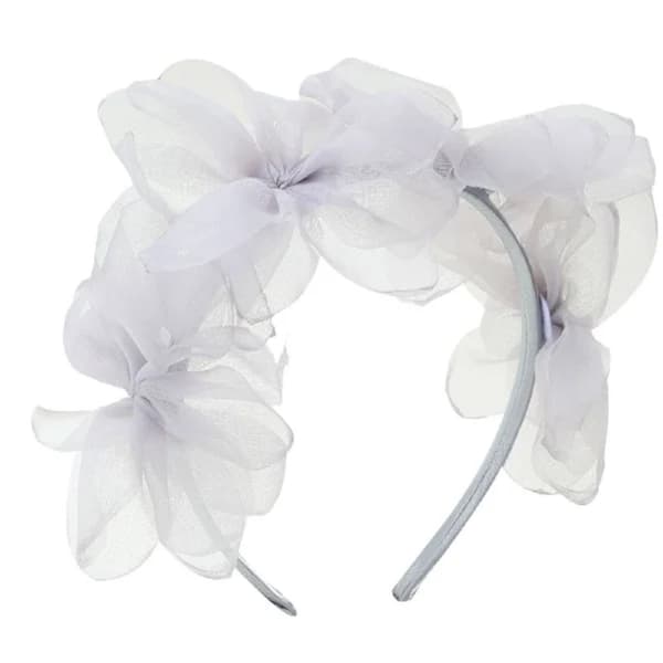 Mesh blomsterpandebånd, prinsessekrone GRÅ grey