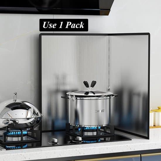 Komfurstænkskærm – Rustfrit Stål – 2 Stykker – Sort