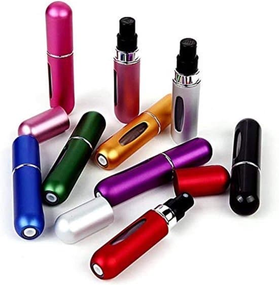Sæt med 3 – Mini duftopbevaringsglas – Duftdiffusere – Genopfyldelige – 5 ml – Blå, Sølv, Pink
