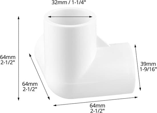 PVC-rørfittings - 3-vejsforbinder - 32 mm indvendig diameter