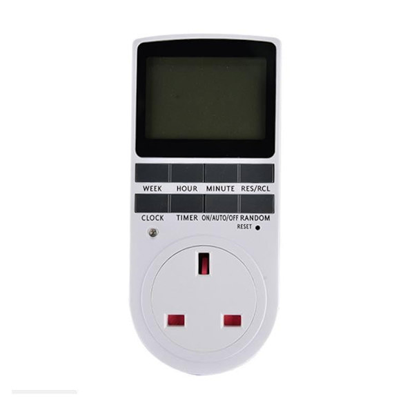 230V 13A Timer Switch Socket Elektronisk Digital UK Plug-in Programmerbar 7 Dagars 12/24 Timmars Timer Socket