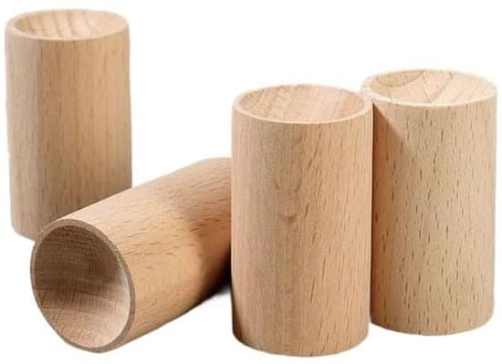 Sett med 4 – Diffusere – Eterisk olje-diffusere i tre – Aromaterapi-diffusere – Langvarig duft – 25 mm x 25 mm x 45 mm